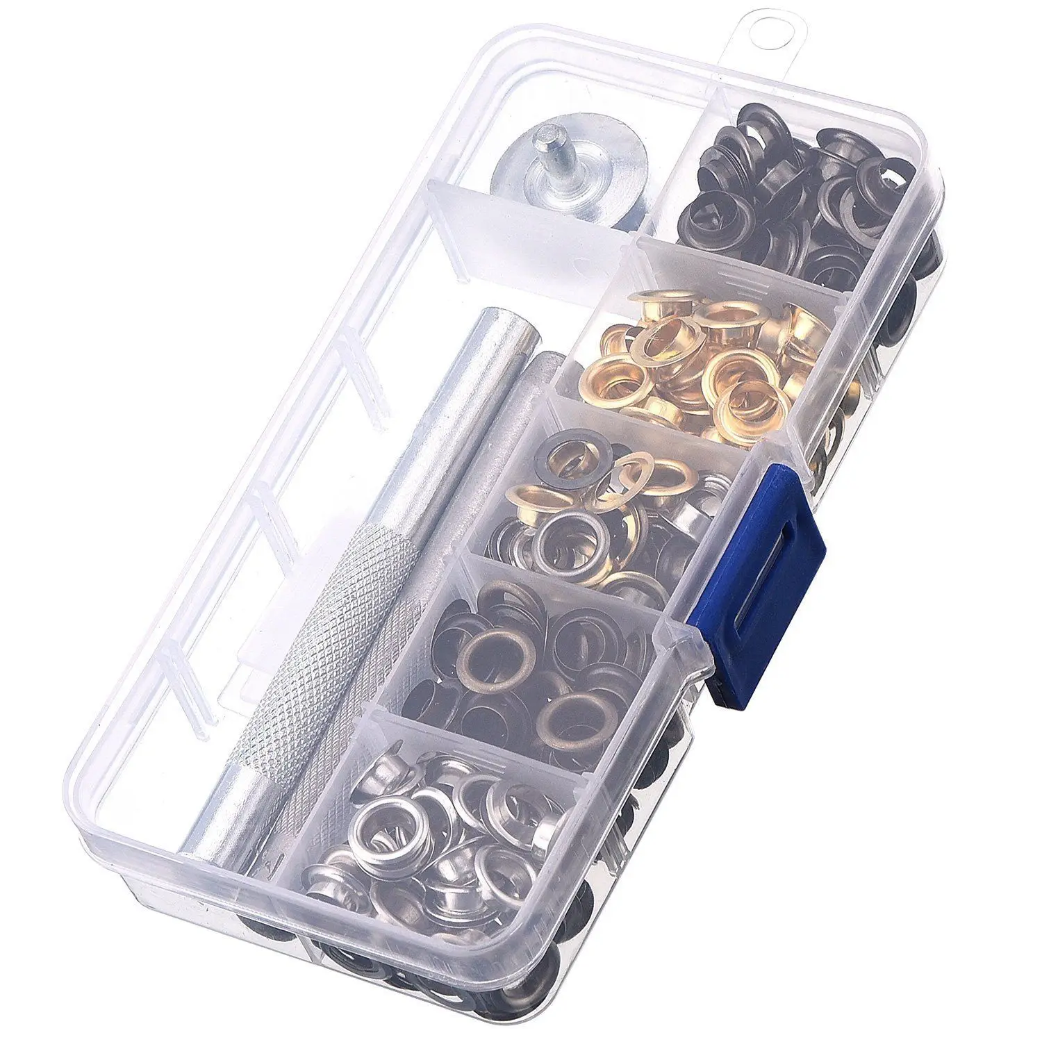 

200set/Box Brass Eyelets Washer Starter Kit 4mm 5mm 6mm Grommets For Leather Crafts With DIY 3 Fixing Tools