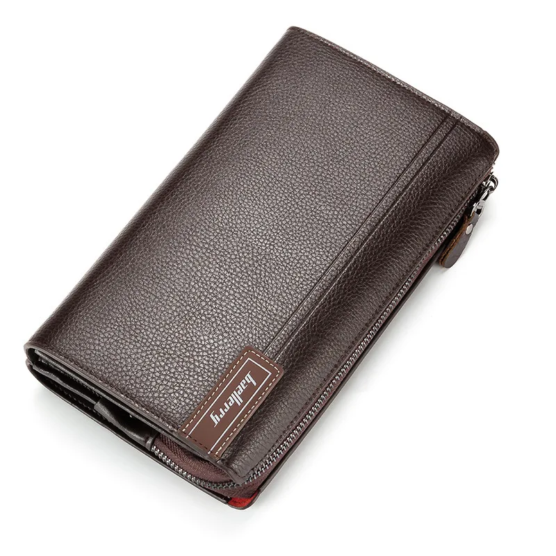 2019 Baellerry Wholesale Luxury Long Zipper Travel Leather Wallet for Men Big Capacity Clutch Men's Purse Wallet