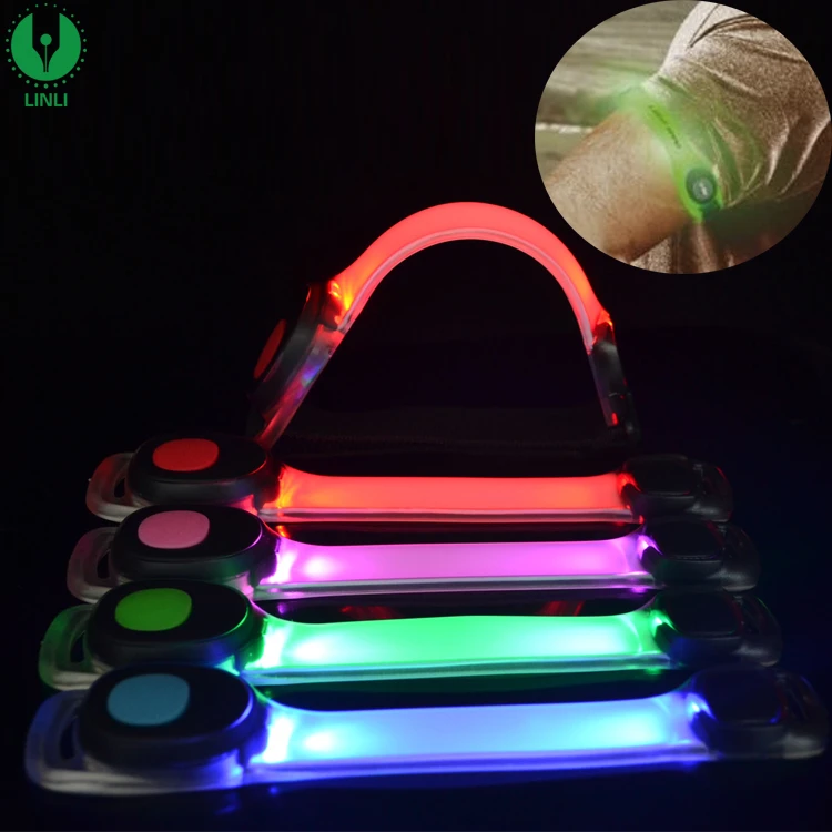 Wholesale Battery Operated Flashing Led Arm Belt Safety Light Up Colored Arm Bands