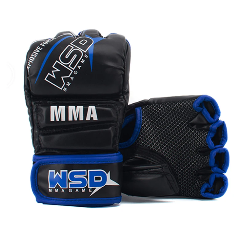 

PU Leather Boxing Gloves MMA UFC Sparring Grappling Fight Punch Mitts Training Glove, Black;blue;red