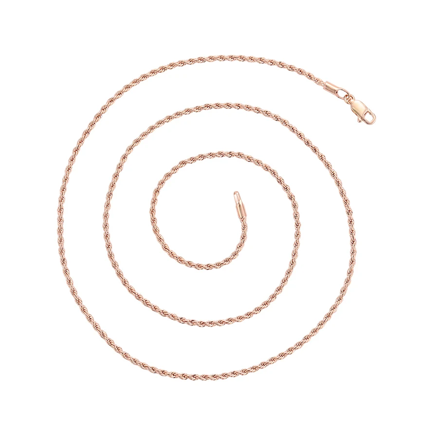 

41264 xuping fashion rose gold neutral no stone chain jewelry necklace
