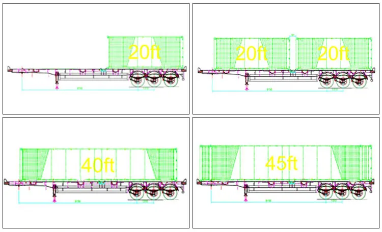 40ft container skeleton truck trailer