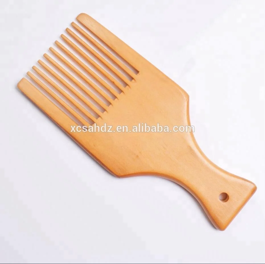 

2018 Customized Wooden Smooth Hair Pick Comb Pearwood Afro Pick Comb, Customised