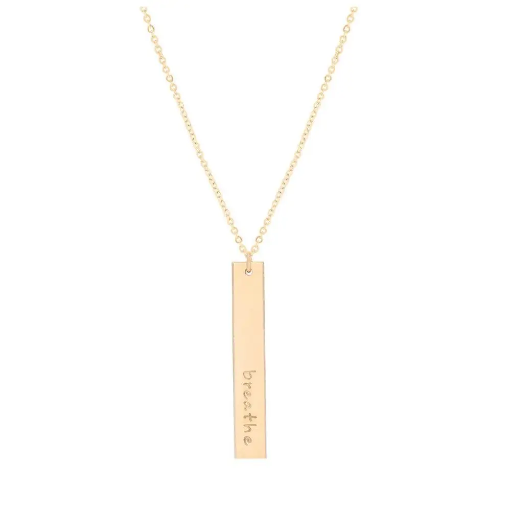 Wholesale Women Jewelry Stainless Steel Engraved Word Message Necklace