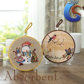 Keramik Untersetzer Mit Seil Und Kork Zurück - Buy Untersetzer Product