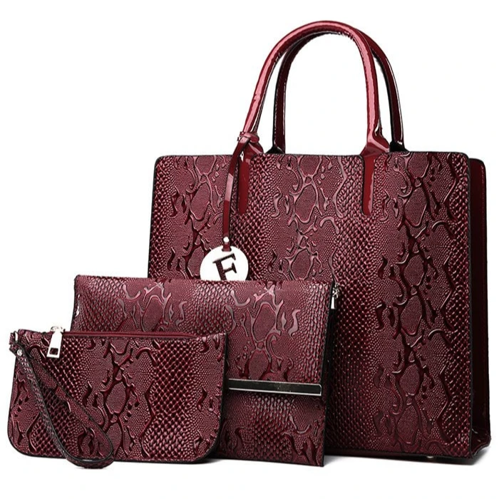 

Multiple Function 3 Pieces Embossed Handbag Set