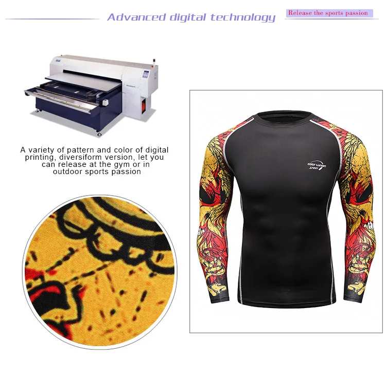 Cody Lundin tattoo design mma rash guard sublimated long sleeve mens sportswear rashguard