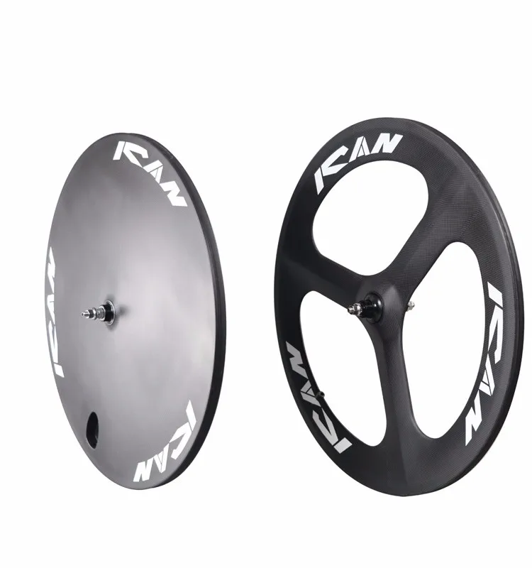 Carbon Track Bike Wheels Trispokes Solid Disc Carbon Wheels Tt Wheel