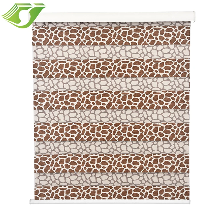 
Hot selling on Amazon Ebay horizontal leopard pattern window sun shades zebra blinds curtain 