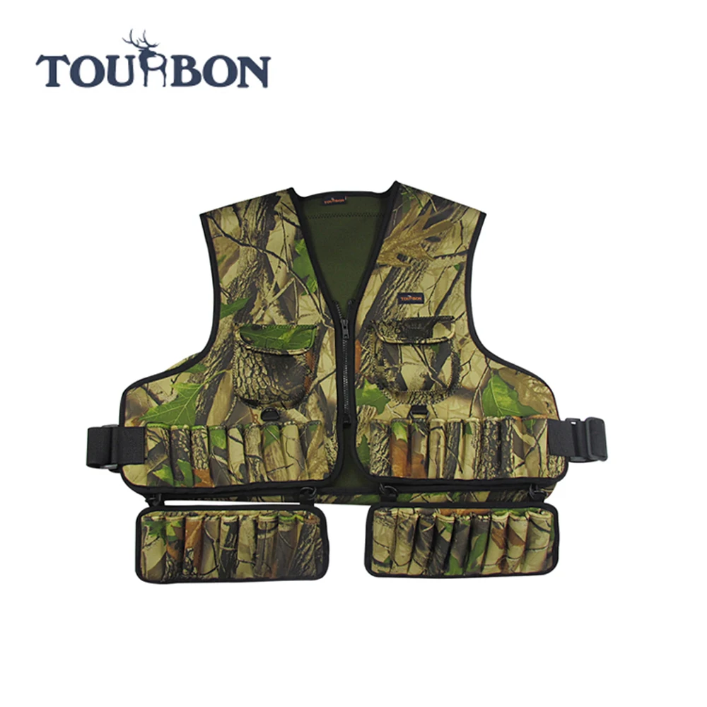 

Hunting vest camo camouflage neoprene shooting fishing gilet large size waistcoat shell holder