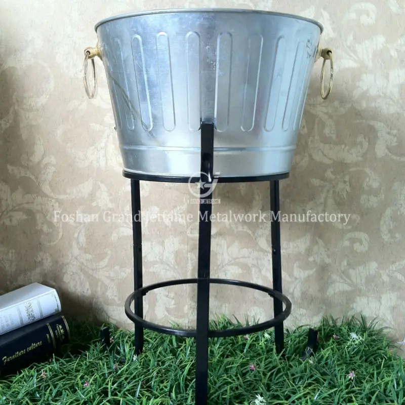 Metal Party Tub Large Ice Bucket With Stand Buy Ice Bucket With Stand