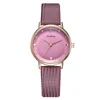 WJ-8440 China 7 Colors Women Fashion Wrist Alloy Watch Case Good Quality Purple Leather Band Watch