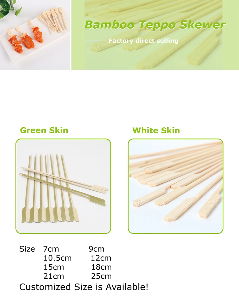 Barbecue Kabab Eco Friendly Corn Dog Custom Teppo Wooden Skewer Bamboo ...