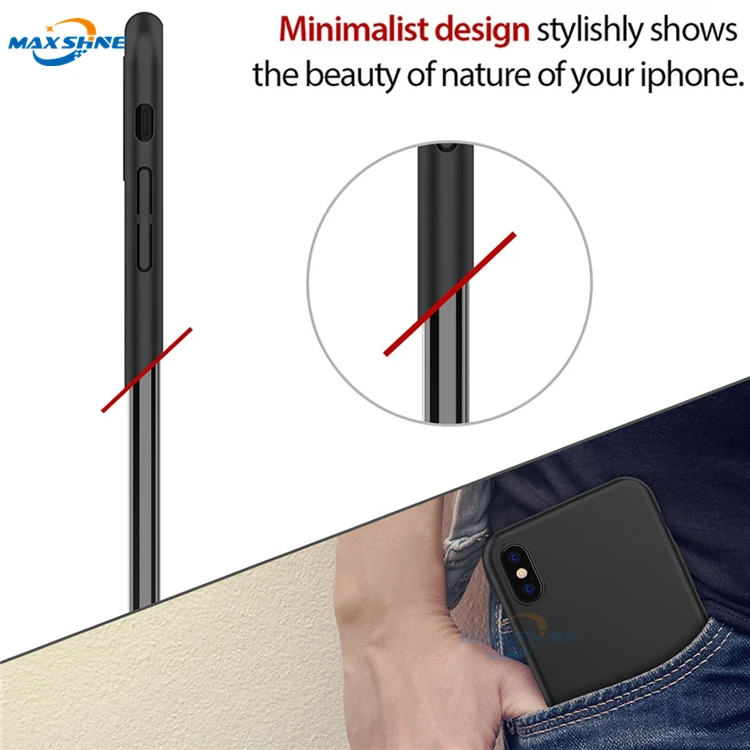 MaxShine Oem ultraslim pc case for iphone x xr xs max case hard pc black mobile cover bulk