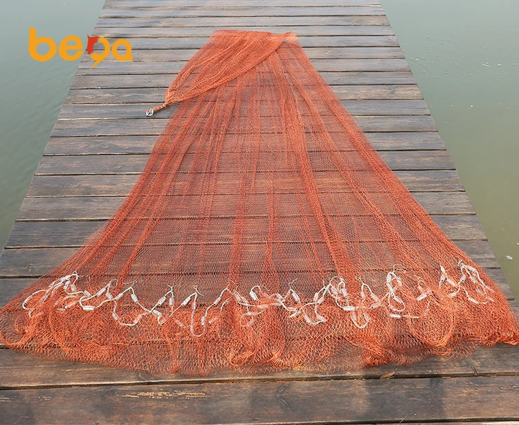 

High quality hand cast nylon monofilament fishing nets, Customized