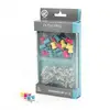 Push Pins, Clear Red Yellow And Green Plastic Head, Steel Point, Pop Spring Fashion Colors, 50-Pcs