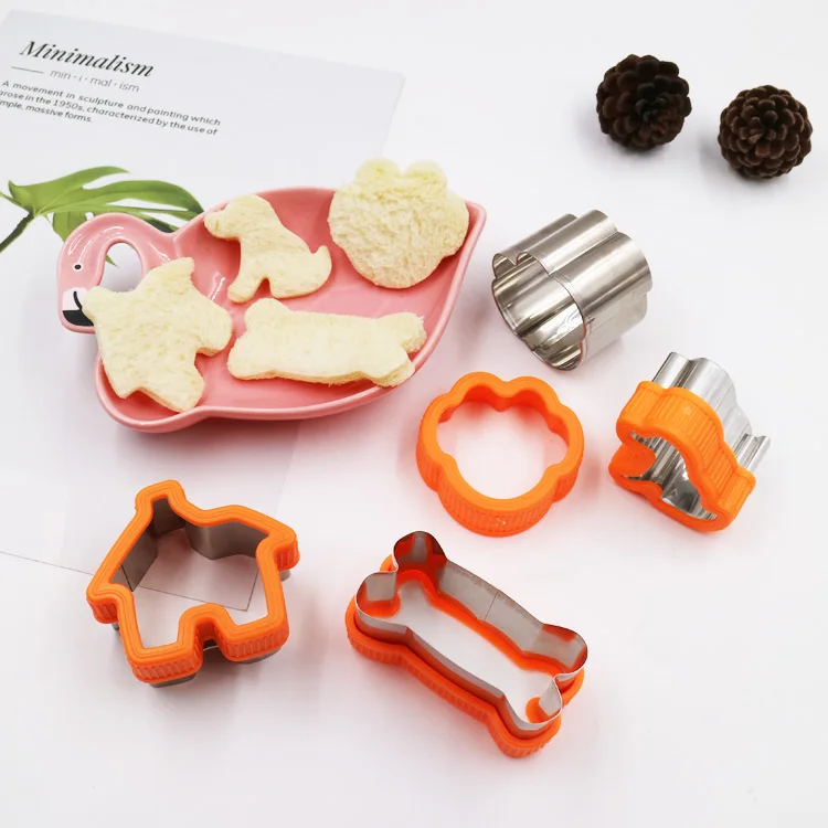 
Dog Bone Cookie Cutter Set - Including Dog Bone, Paw Print, Puppy and Dog House cookie cutters shapes 