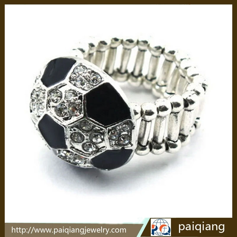 
wholesale popular rhinestone football stretch ring 