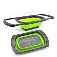 

Hot Selling Creative Kitchen Silicone Filter Water Drain Basket Folding Asphalt Basket Folding Drain Basket