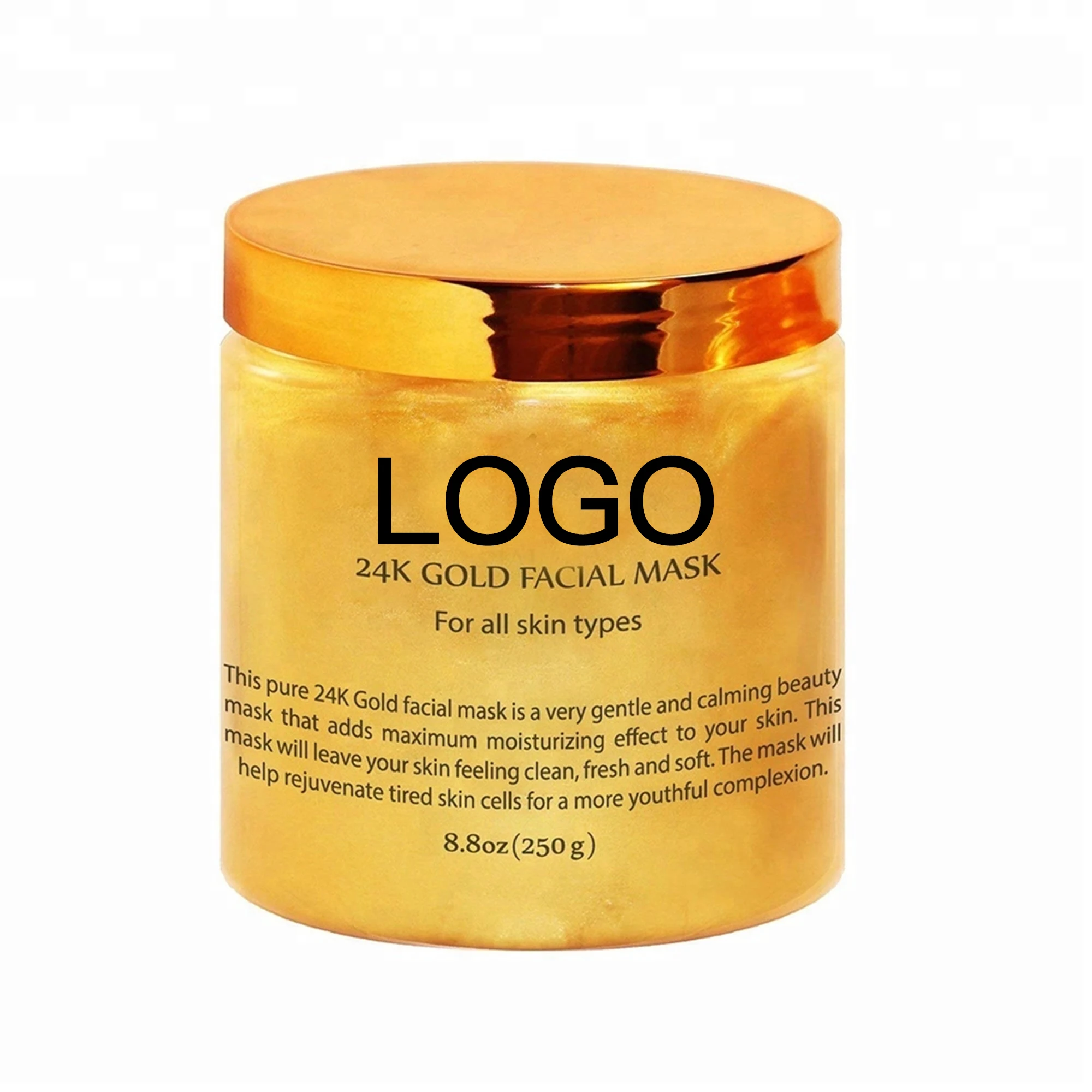 

Anti aging anti wrinkl Pure 24K gold face cream for facial treatment gold facial mask with private label beauty