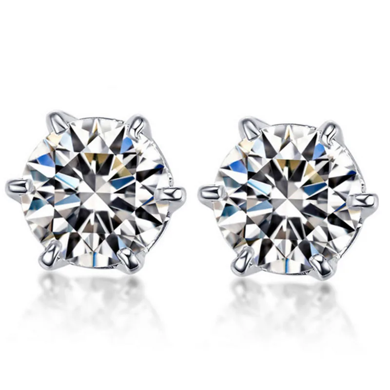 

100% 925 Sterling Silver Six Claws of AAA Zircon Stud Earring fashion Earrings For Women Dropshipping