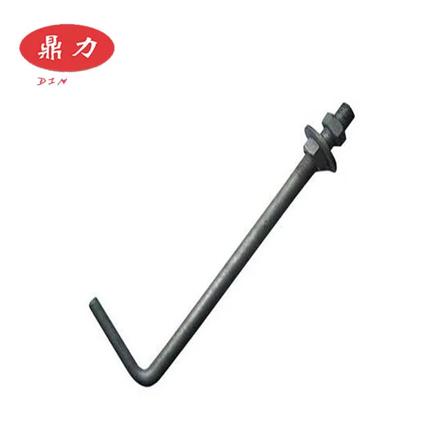 
Hebei yongnian manufacture L Type Plain/ZP/HDG Anchor bolt with washer and nut M6-64 