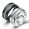 Titanium Stainless Steel Wedding Rings For Women Fashion one Lines Of CZ Jewelry Wholesale