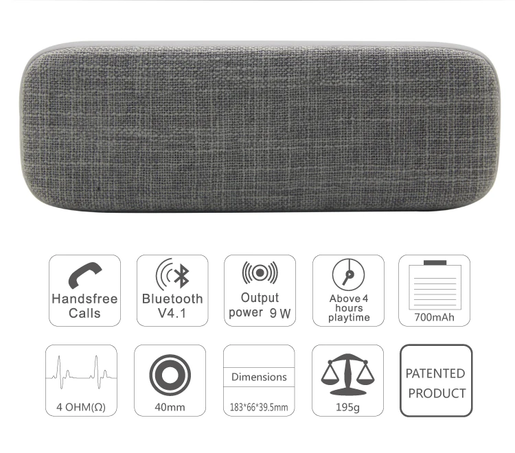 High Classic OEM 10W Portable Wireless Fabric Mini Bluetooth Speaker Handsfree with AUX - ANKUX.COM