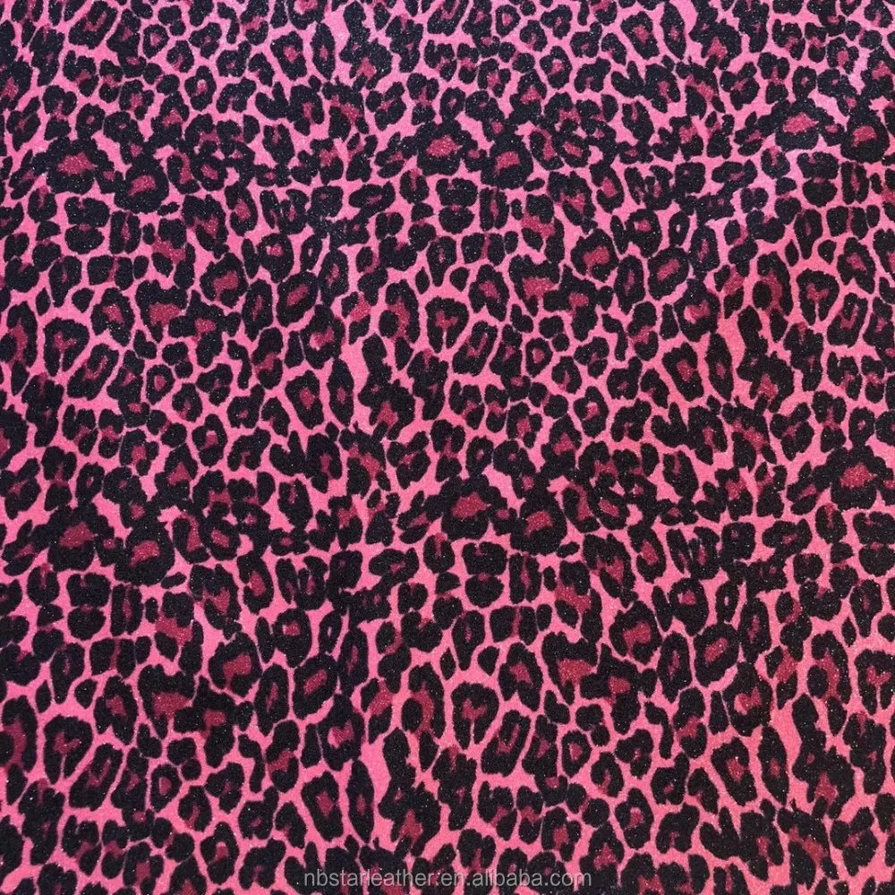 2018 Hot Sell Nonwoven Backing Printed Leopard Glitter Fabric For ...