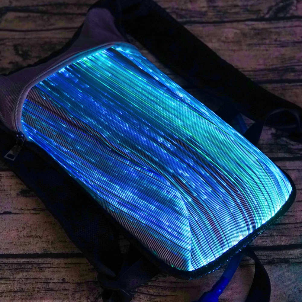 

2019 New Fashion Led rave hydration backpack glow in the dark backpack bike backpack light