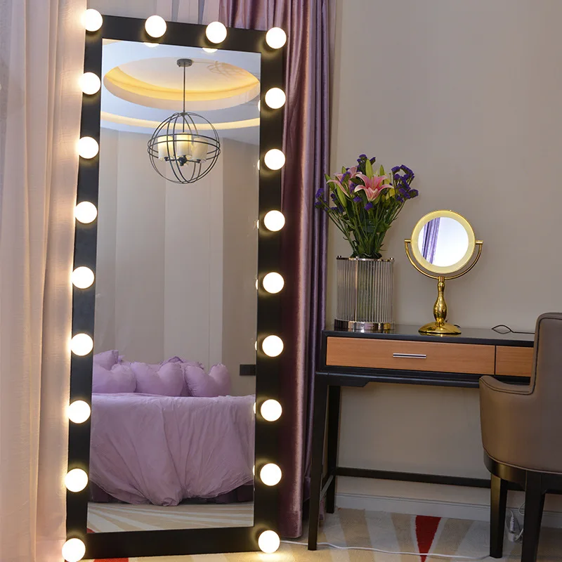 Big Size Dressing Mirror Full Length Led Bulbs Floor Vanity Makeup