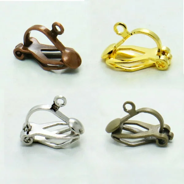

Silver Gold Bronze Copper Blank Ear Clip Handmade DIY Earrings Findings Jewelry Parts, N/a
