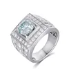 Tested Certificate Guarantee Luxury Fashion Man Ring 2 Karat Moissanite Diamond Wedding Ring 18K Pure Gold Mens Ring