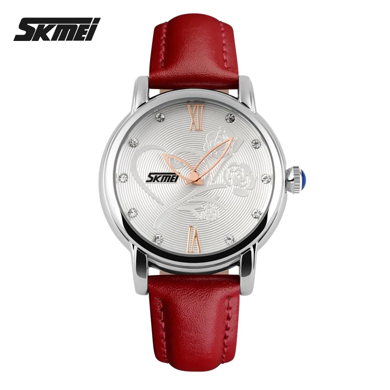 

SKMEI 9095 Casual & Fashion Ladies Genuine Leather Brand Quartz Wristwatch Women Elegant Waterproof Gift Watches, N/a