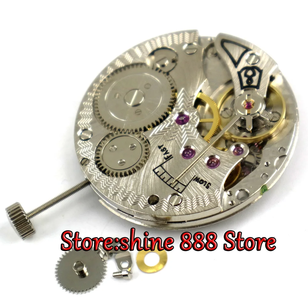 17 jóias st36 movimento mecânico 6498 mão enrolamento relógio
