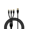 Free Shipping Metal Head Nylon Braided 3 in 1 Multi Usb Fast Charging Cable For Samsung HuaWei