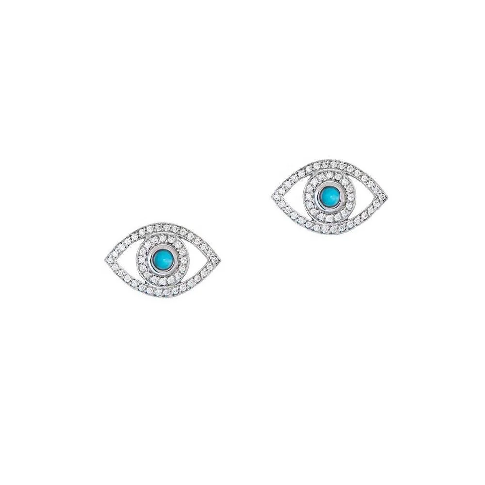 LOZRUNV Eohrringe Jewellery s925 Silver Turquoise Evil Eye Earring 925 gold