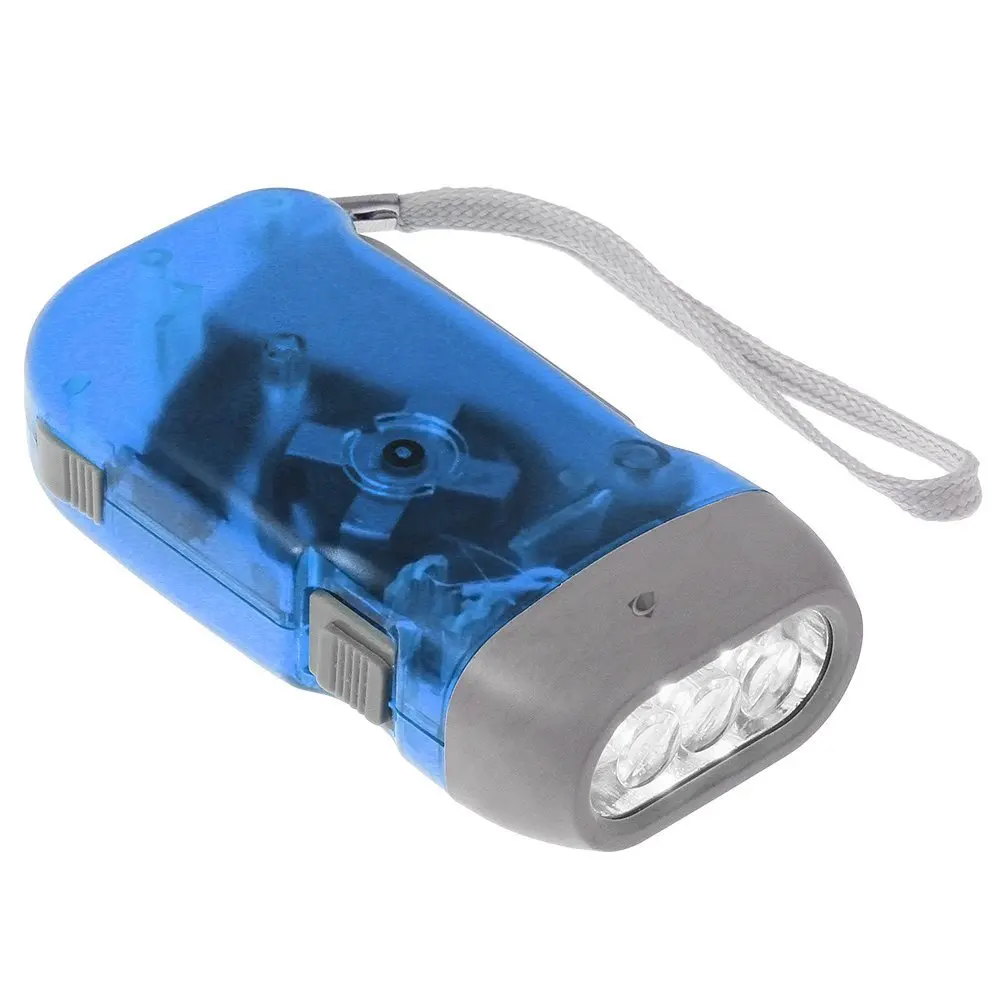 3 Led Hand Pressing Hand Crank Dynamo All Purpose Led Torch Flashlight ...