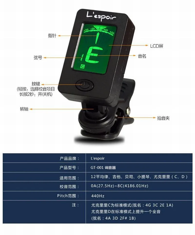 images of how to use a guitar tuner model adm