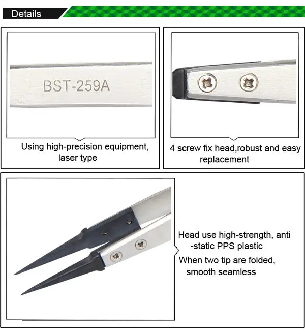 BEST-259A ESD replaceable plastic tipped tweezers for electronic repair.jpg