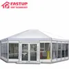 Factory price White color Multi-Sidewall single high peak pagoda gazebo canopy tent with glass window and ABS hard wall