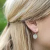 Personalized Vintage Gold Silver Blank Monogram Minimalist Circle Disc Earrings