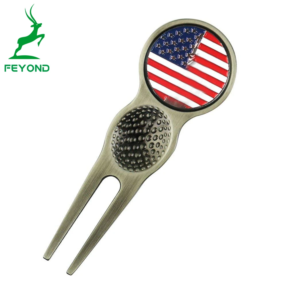 With Belt Clip Golf Divot Tool Bottle Opener Metal Golf Divot Tool