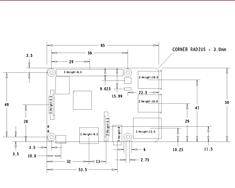 raspberry pi cad drawing