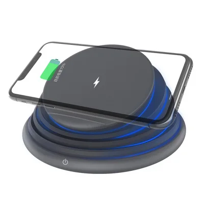 

Licheers free shipping LED night light wireless charger 10W fast charging folding wireless charging desktop phone holder