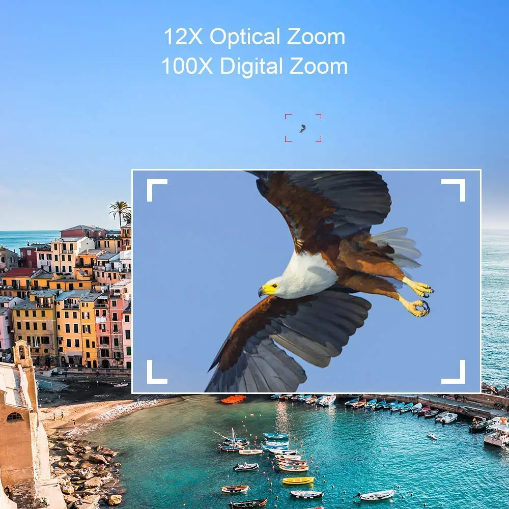 Ordro AC5 Professional Handheld Camcorder HDV 4K Video Camera 12X Optical Zoom CMOS Video Recorder