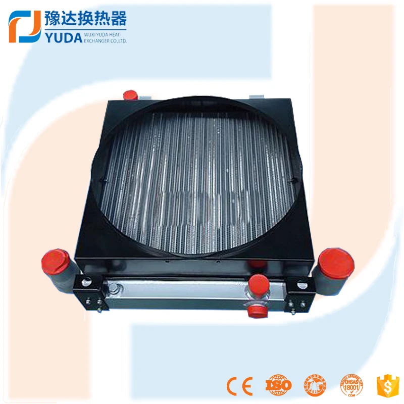 
aluminium plate fin exchanger industrial hydraulic oil cooler with fan, motor and pump 