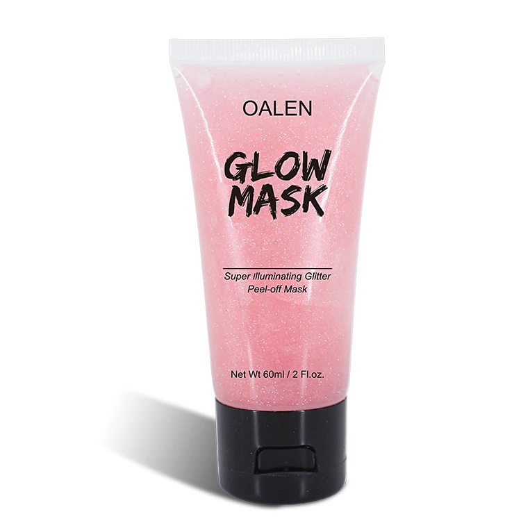 

60g OALEN Private label Blackhead Remover Pink Peel Off Glitter Glow Mask