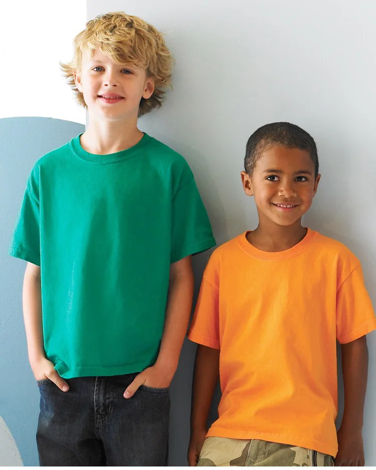 Boys Kids Childrens Childs Plain ORANGE Cotton Short Sleeve T-Shirt Tee Shirt 