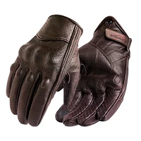 

Premium Brown Goatskin Leather Motorcycle Gloves Manufacturer Ready To Ship Touchscreen For Men Racing Glove Cycling Gear Moto